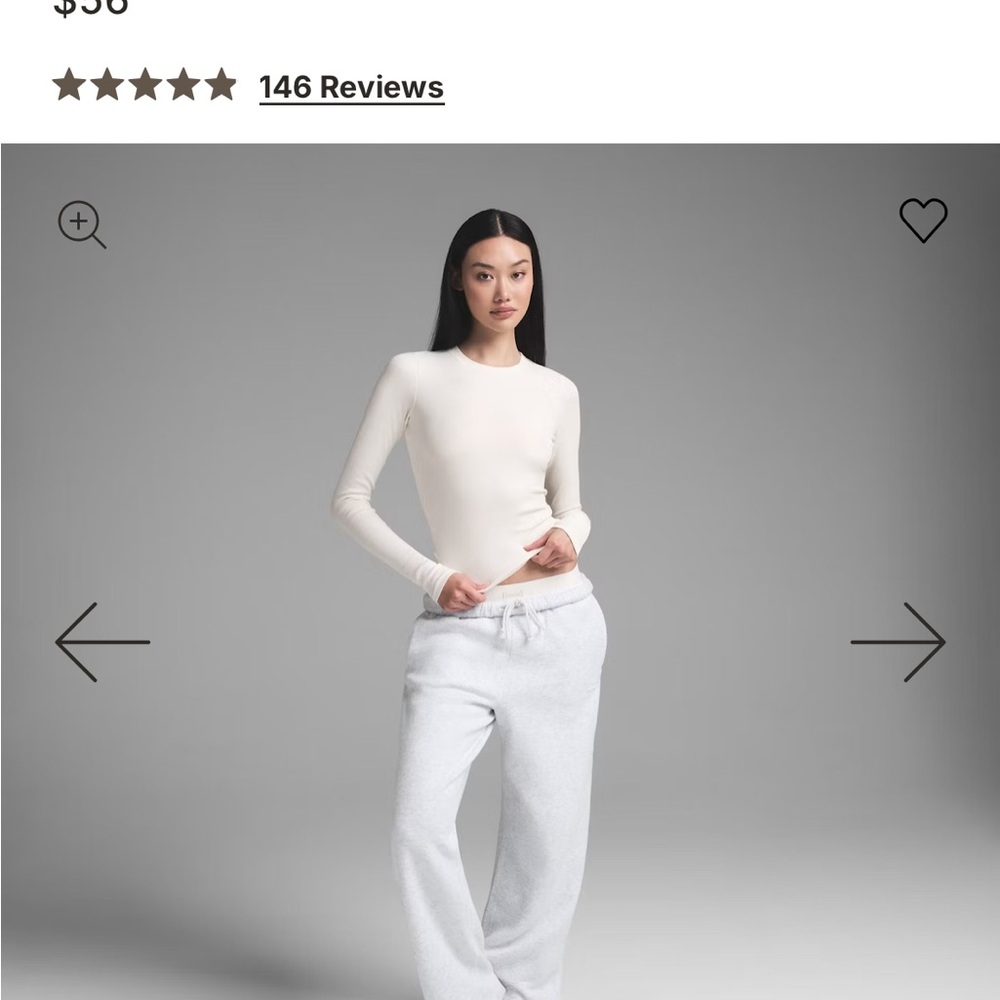 SKIMS Cream Long Sleeve Top